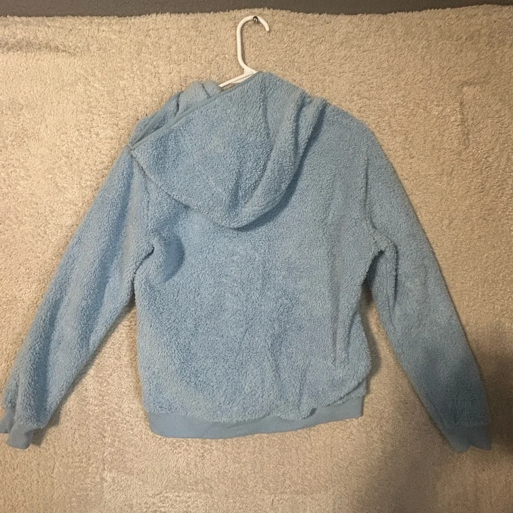 Athleta Girl Light Blue Sherpa Hooded Pullover Sweatshirt Xxl Size 16